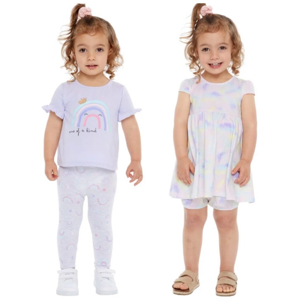 Girls Outfit 24 Months Set 4 Piece Rainbow Pink Purple 2 Outfits Baby Girl 24M